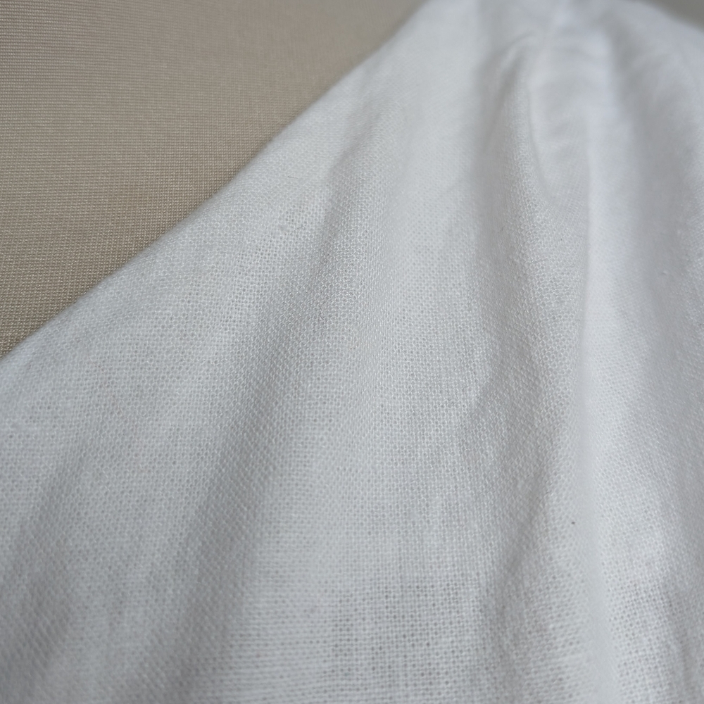 Linen White One-Shoulder Mini Dress - Picture 5 of 7